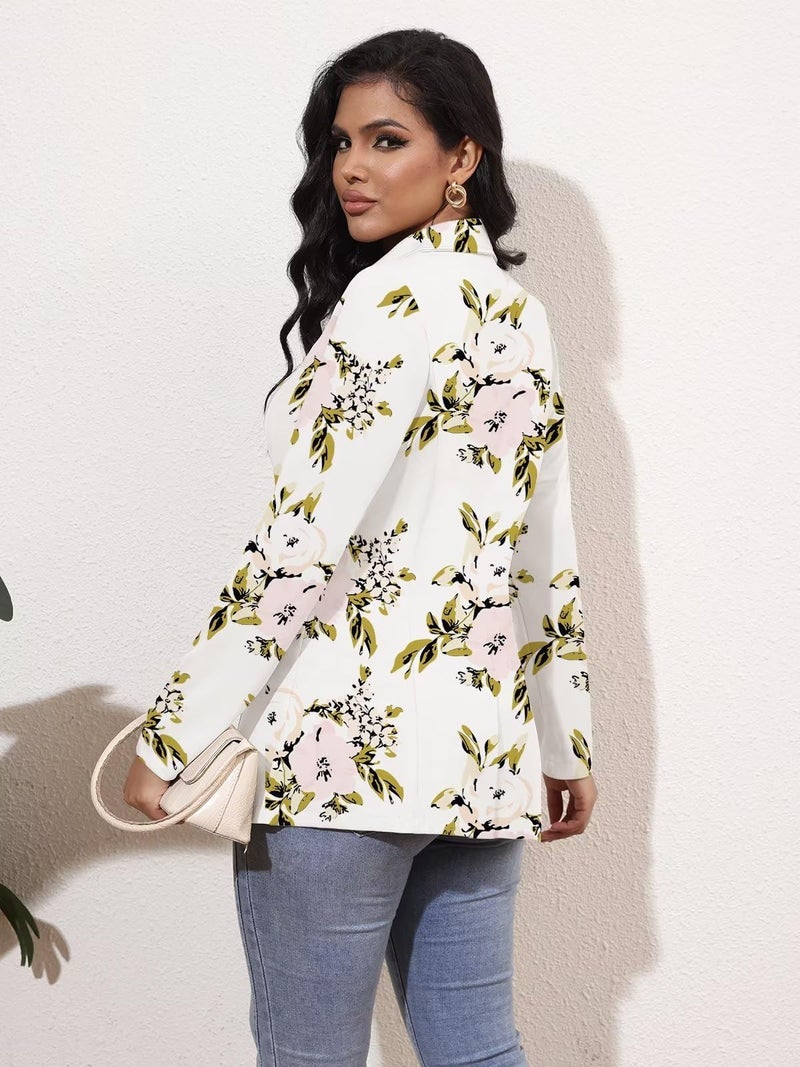 Genhoo White Blazer for Women Summer Plus Size Lightweight Jacket Outfit White XXL - Image 4
