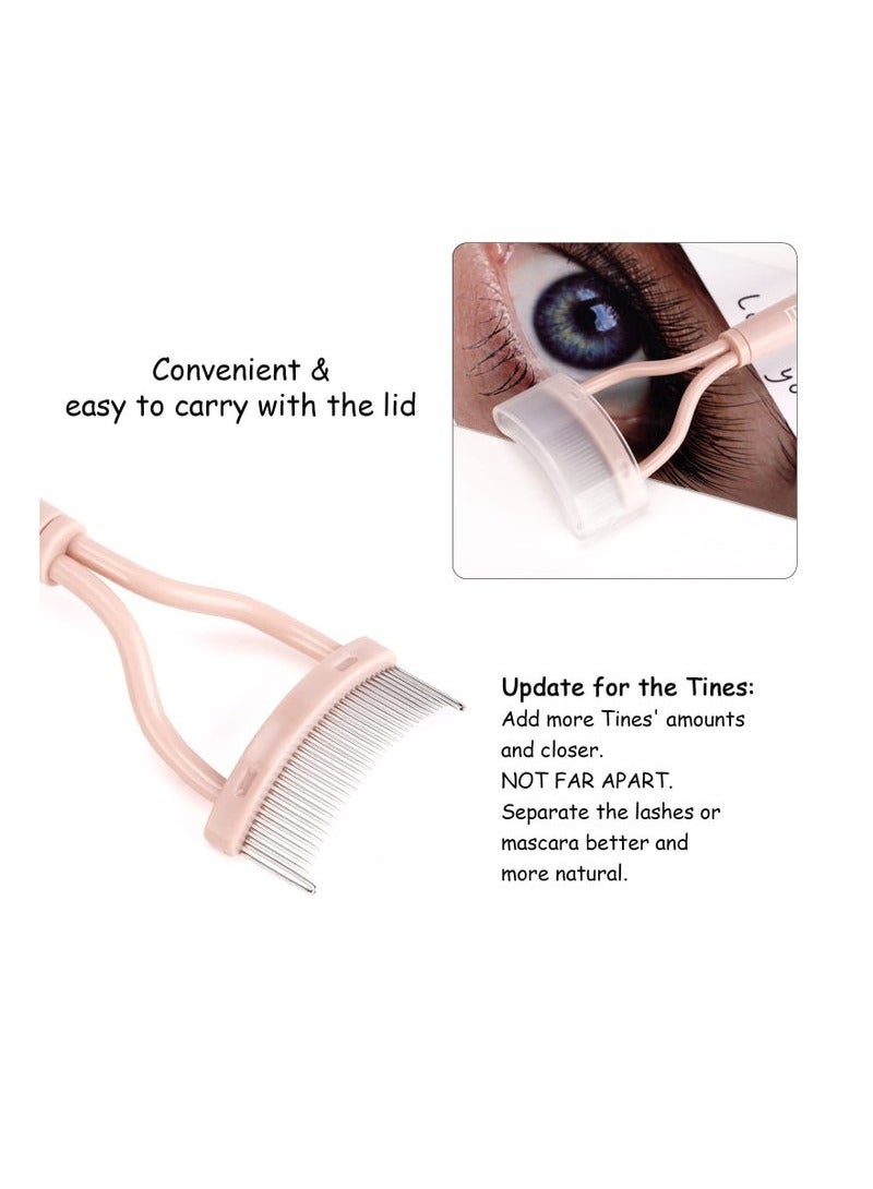 Eyelash Comb Eyebrow Brush, Eyelash Separator Mascara Applicator Eyelash Definer With Comb Cover Arc Designed Cosmetic Brushes Tool