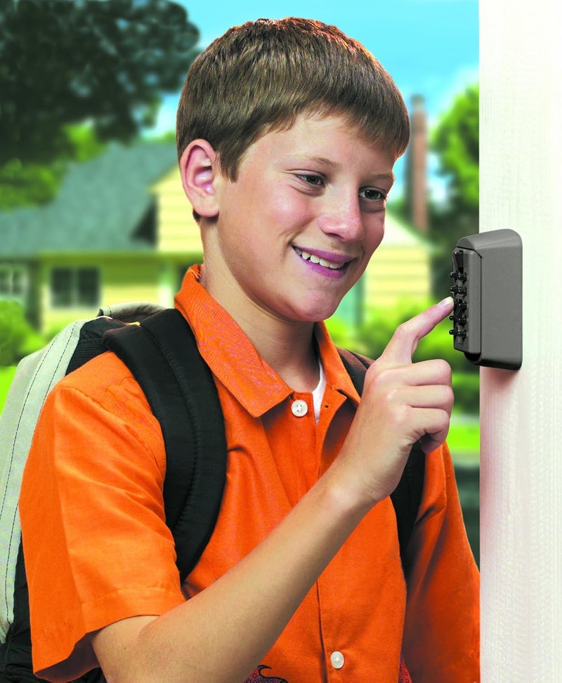 Kidde AccessPoint 001170 KeySafe Slimline Push Button Combination Key Lock Box - 2-Key, Titanium Gray