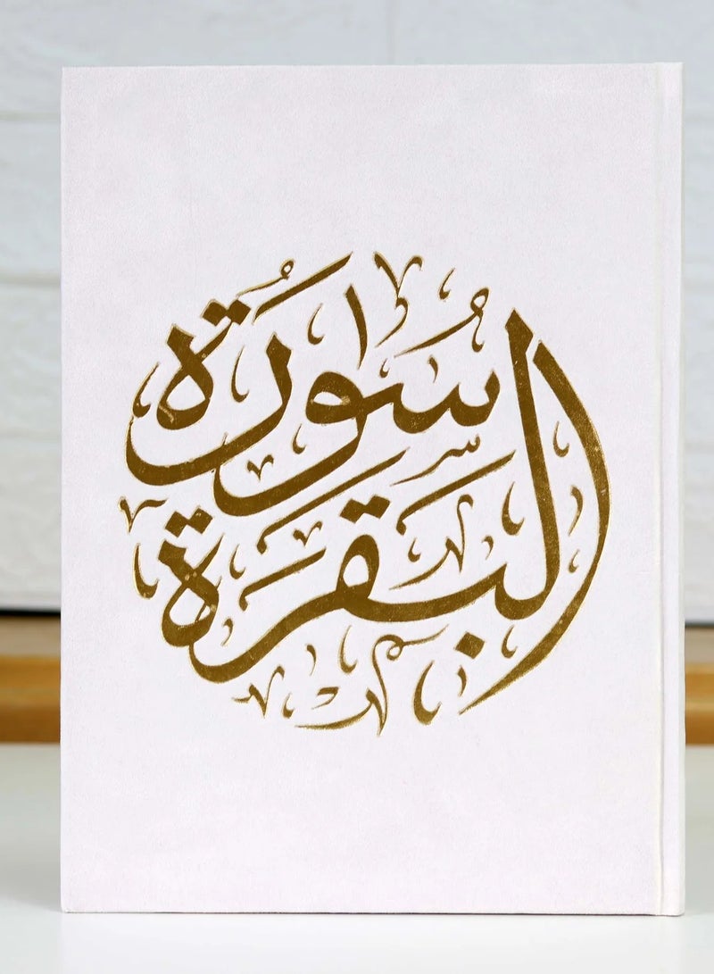 Surat Al-Baqarah with Uthmanic drawing, velvet cover, medium size 14*20 (box contains 10 pieces, mixed colors) - Image 4