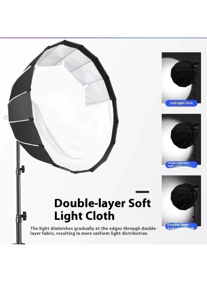 PLOKAMA 1️⃣ مجموعة إضاءة احترافية PLOKAMA PK-400S KIT B – ضوء LED بقوة 100 واط + كرة ضوء ناعمة عميقة + حامل ثلاثي بارتفاع 2.8 متر - Image 3