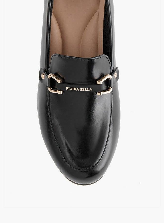 Flora Bella By Shoexpress Snaffle Detail Slip-On Shoes with Block Heels - Image 4