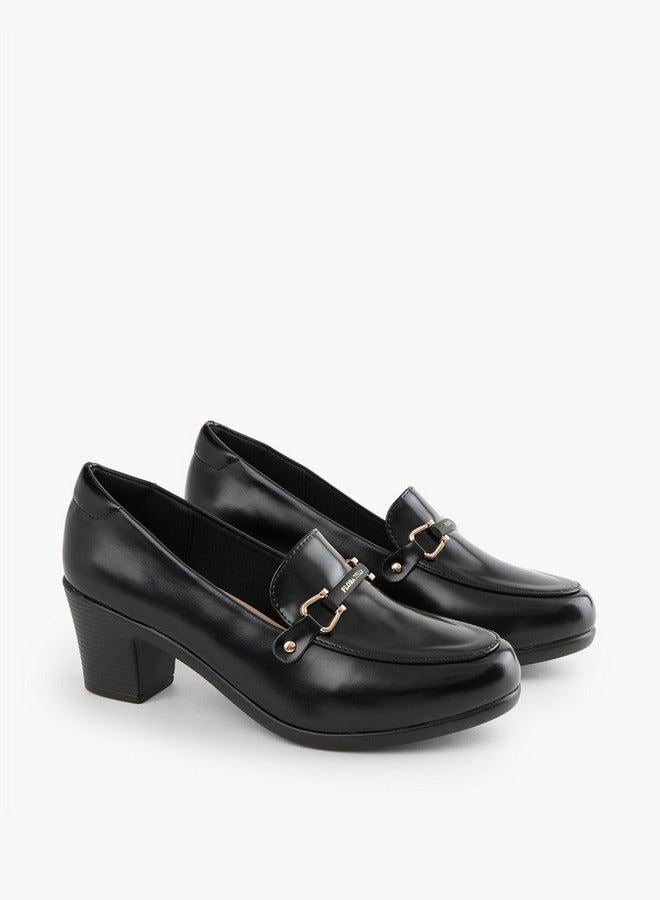 Flora Bella By Shoexpress Snaffle Detail Slip-On Shoes with Block Heels - Image 3