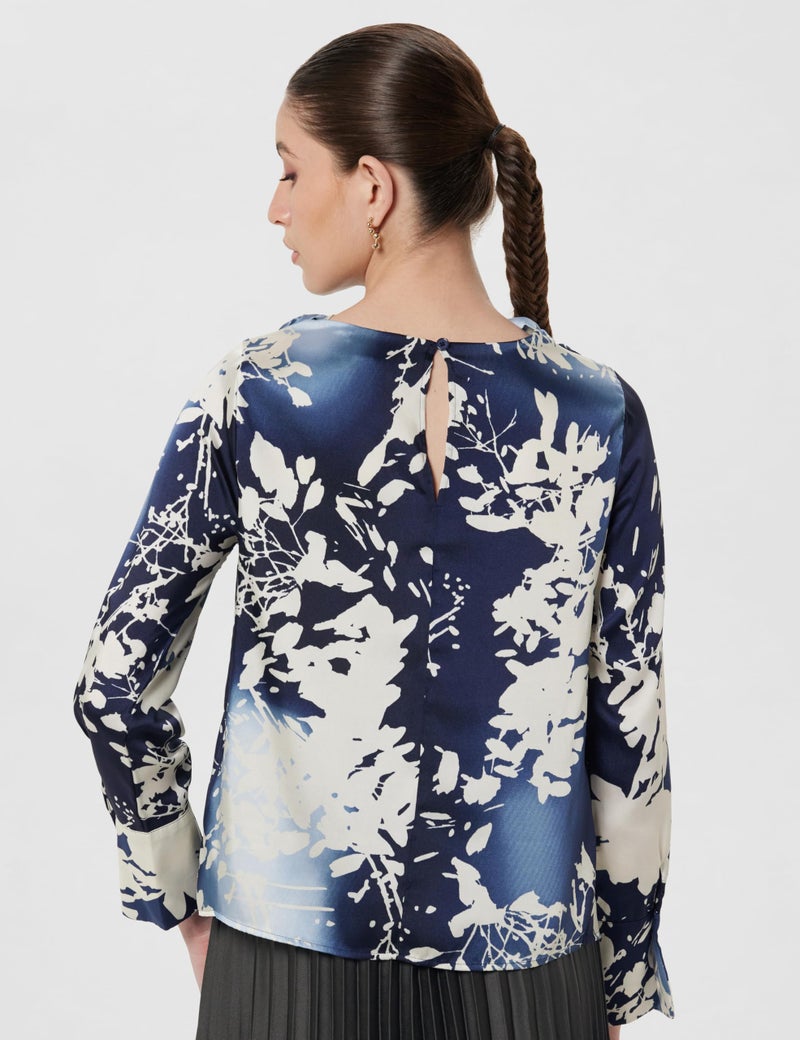 Marks & Spencer Regular Fit Cowl Neck Top Blue Mix - Image 3