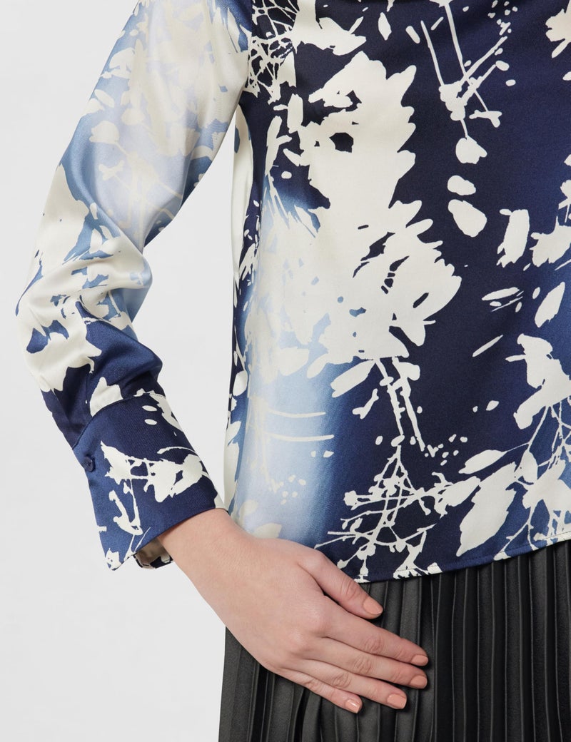 Marks & Spencer Regular Fit Cowl Neck Top Blue Mix - Image 5