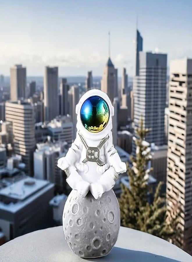 REWOP Astronaut Figurine Set of 3 – Cute Space Theme Desk Decor, Moon Surface Resin Statues for Home, Office, Car Dashboard, Gift for Kids & Space Lovers (Blue) - Image 4