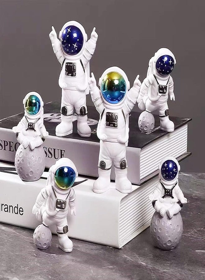 REWOP Astronaut Figurine Set of 3 – Cute Space Theme Desk Decor, Moon Surface Resin Statues for Home, Office, Car Dashboard, Gift for Kids & Space Lovers (Blue) - Image 3