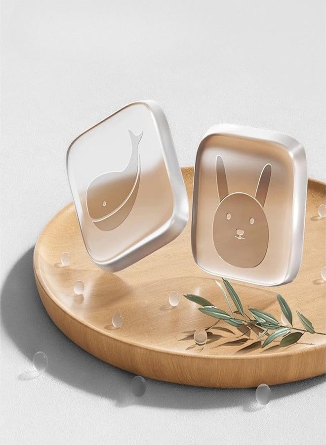 OLWICK® Child Safety Door Handle Bumpers – Soft Transparent Silicone Wall Protectors with Cute Animal Designs for Home, Office (Set of 3) - Image 2