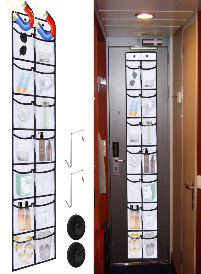 CTTZCKJ Over The Door Organizer For Cruise Ships|Magnetic Door Organizers with 14-Pocket for Cruise Ship|61"x11"|Cruise Over the Door Organizer,Magnetic Shoe Rack for Cruise,Behind-Door Storage - Image 1