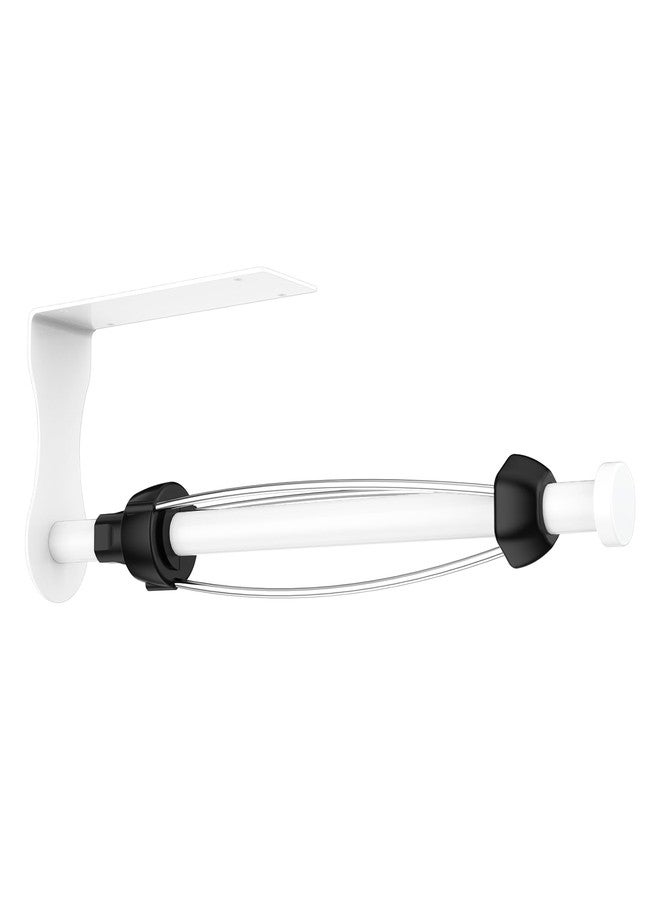 سيتسيل حامل مناشف ورقية من SetSail، حامل مناشف ورقية يُوضع أسفل الخزانة مع مخمد قابل للتعديل، سهل الإزالة، يُثبت على الحائط ذاتيًا أو عن طريق ثقب، مناسب للمطبخ والحمام، أبيض - Image 1