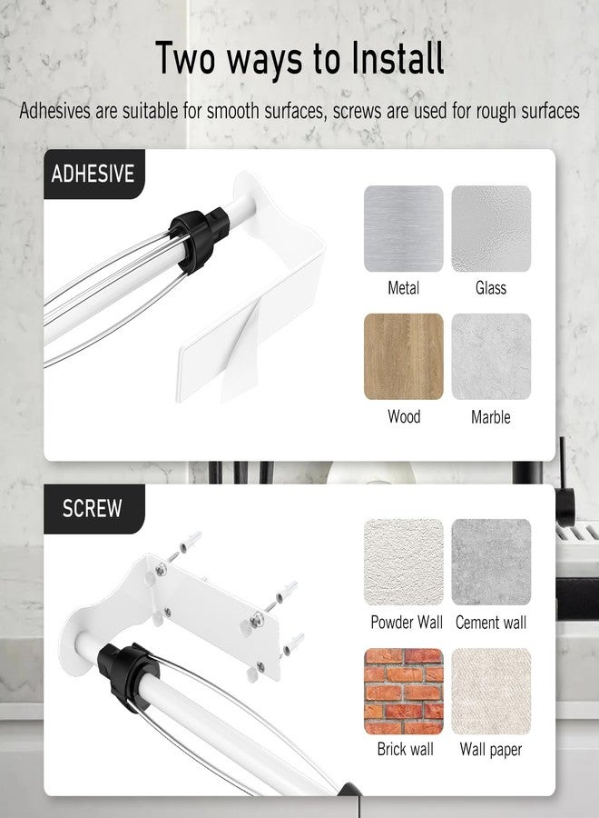 سيتسيل حامل مناشف ورقية من SetSail، حامل مناشف ورقية يُوضع أسفل الخزانة مع مخمد قابل للتعديل، سهل الإزالة، يُثبت على الحائط ذاتيًا أو عن طريق ثقب، مناسب للمطبخ والحمام، أبيض - Image 5