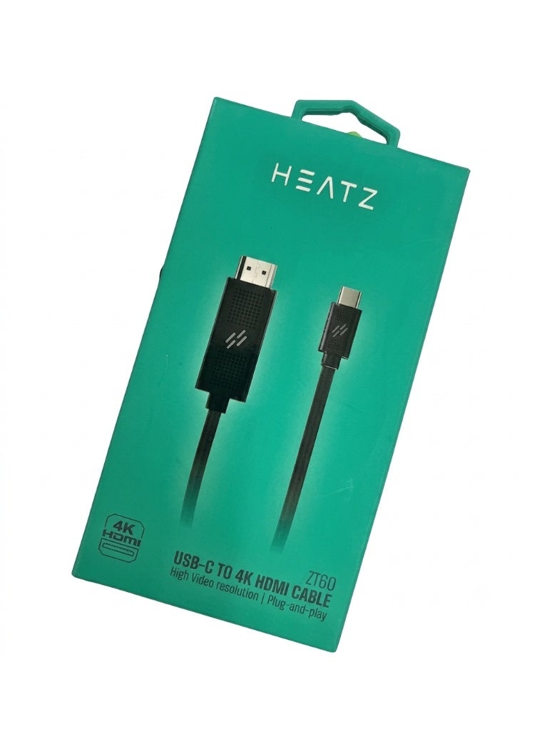 هيتز كابل HEATZ USB Type-C إلى HDMI بدقة 4K – ZT60 - Image 1