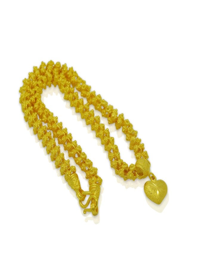 Thai gold jewelry Heart Pikun Flower 22k 23k 24k Baht Yellow GP Necklace Pendant Women - Image 3