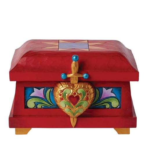 Enesco صندوق زينة الملكة الشريرة من مجموعة تقاليد ديزني من إنيسكو بواسطة جيم شور - صندوق مجوهرات ديزني للأشرار مزين يدويًا من الراتنج الحجري، 3.5 بوصة - Image 1