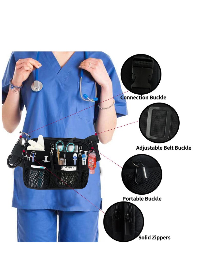 Excefore Nurse Pack, Multi Compartment Medical Gear Pocket Nursing Organizer Bag with Tape Holder and Utility Storage for Stethoscopes, Bandage Scissors, and Emergency Supplies, Student and Nurse Use - Image 2