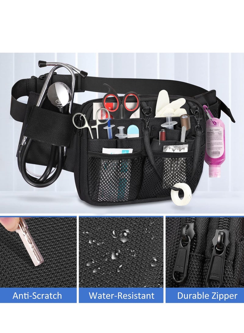 Excefore Nurse Pack, Multi Compartment Medical Gear Pocket Nursing Organizer Bag with Tape Holder and Utility Storage for Stethoscopes, Bandage Scissors, and Emergency Supplies, Student and Nurse Use - Image 3