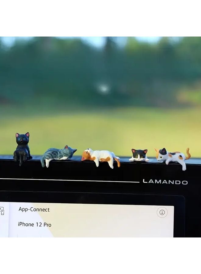 No 8 Calico Cat Figurine Cute Kitten Desk Ornament For Computer Car Dashboard Display - Image 3