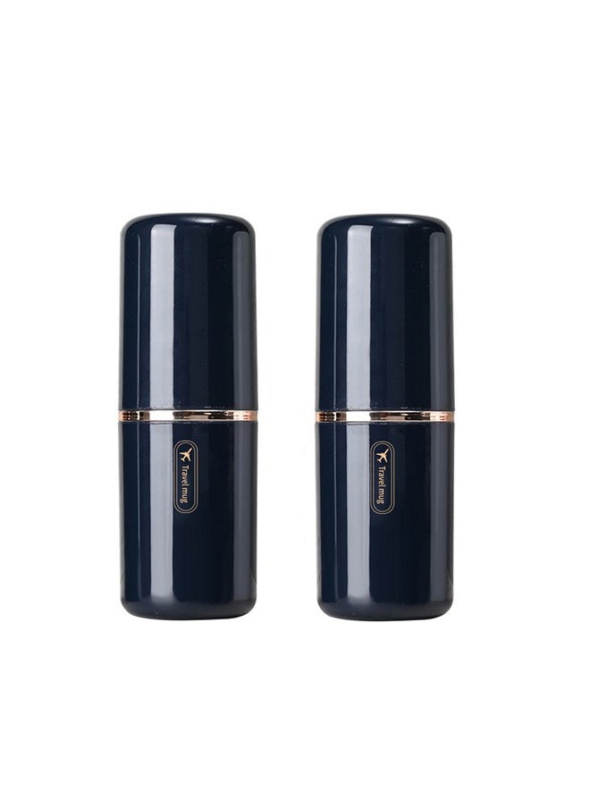 Hihonor 2PCS Travel Toothbrush Cup Case, 3 in 1 Portable Business Travel Toothbrush Case,Suitable for Traveling, Camping, Business Trip, Daily Use (Dark Blue)  - Image 1