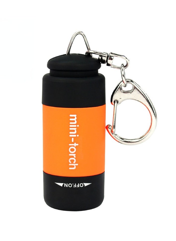 AROAQ Mini Keychain Flashlight, Usb Torch Rechargeable Colorful Led Flashlight, Portable Bright Flashlight Keychain, High-powered Keychain Lamp With Hook For Camping, (Orange)  - Image 1