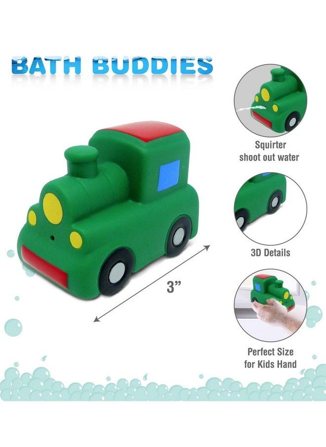 Puzzled Dollibu Train Bath Buddy Squirter Floating Green Train Rubber Bath Toy Fun Water Squirting Bathtime Play For Toddlers Cute & Soft Transportation Toy For The Bathtub Beach & Pool For Boys & Girls  - Image 3