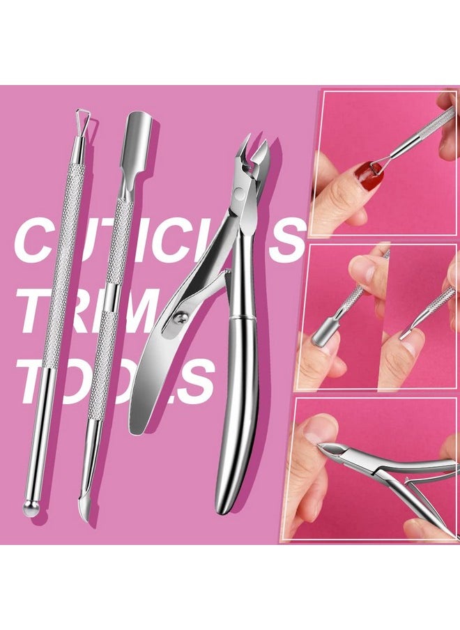 TsMADDTs - Manicure Kit Tool With Nail Files And Buffers Nail Files 100/180 Polish Buffer Cuticle Pusher Cuticle Nippers Peeler Ingrown Toenail File And Lifters Manicure Pedicure Tool13Pcs - Image 1