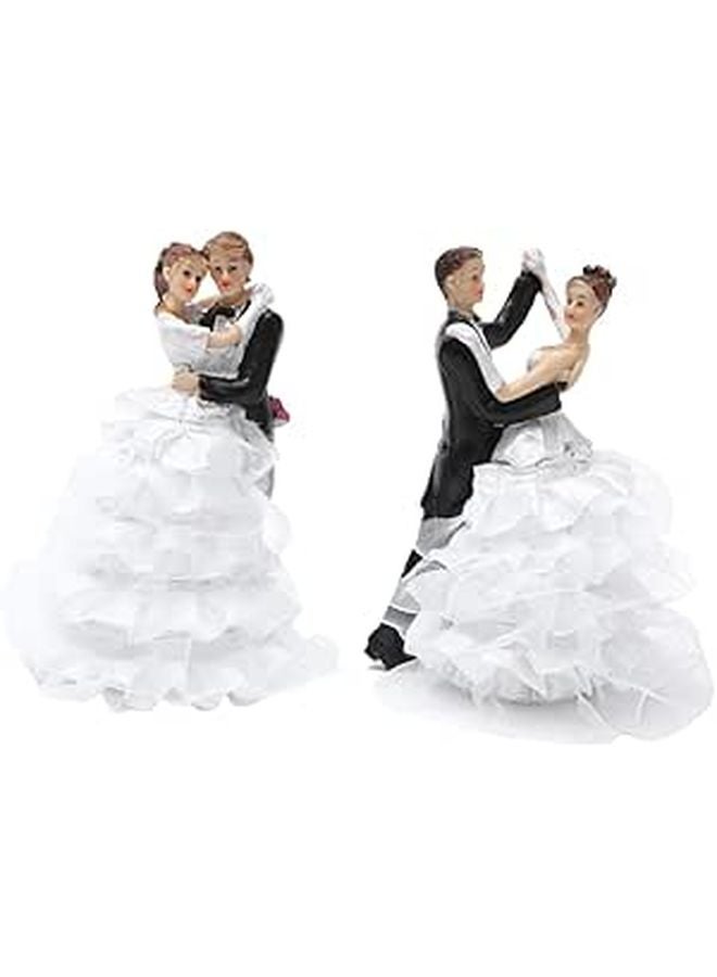 Resin Rustic Wedding Cake Toppers Bride And Groom Set Of 2 Mini Landscape Decor - Image 1
