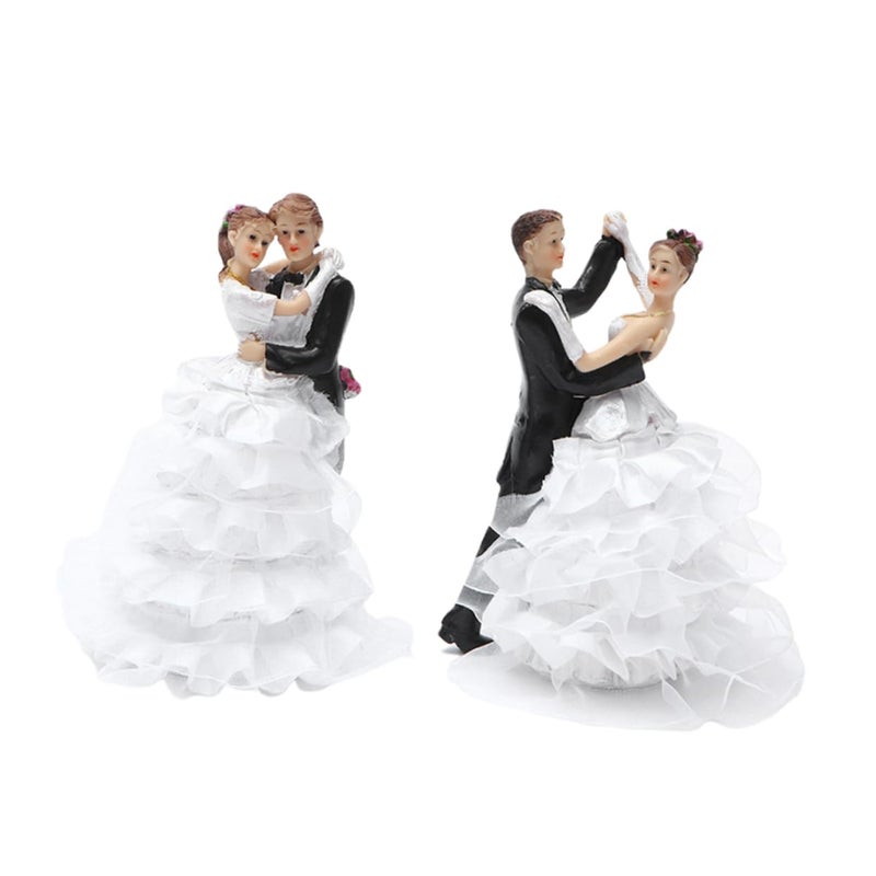 Resin Rustic Wedding Cake Toppers Bride And Groom Set Of 2 Mini Landscape Decor - Image 2