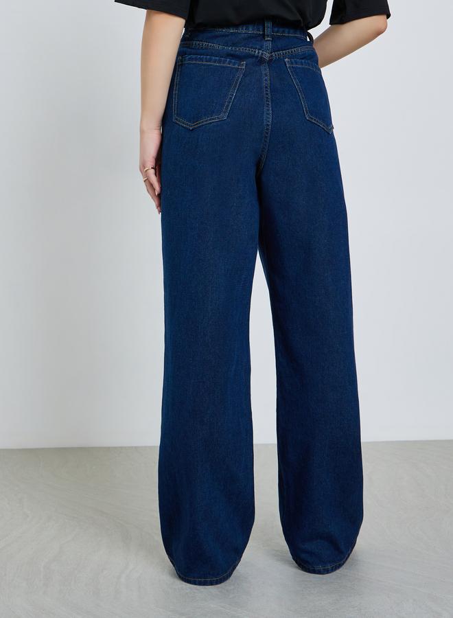 Styli Women High Rise Wide Leg Jeans - Image 4