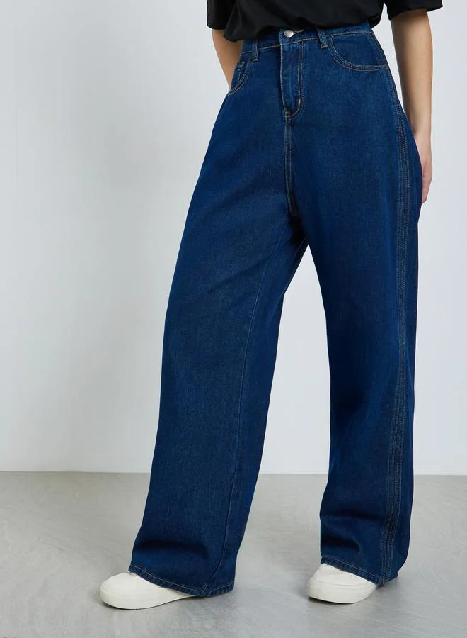 Styli Women High Rise Wide Leg Jeans