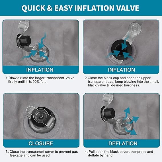 METRON Leg Elevation Pillow for Sleeping | Inflatable Wedge Pillow | Helps in After Surgery Recovery Reducing Swelling & Back Pain | Improves Blood Circulation | Size 22”x19”x11” Inches - Image 4