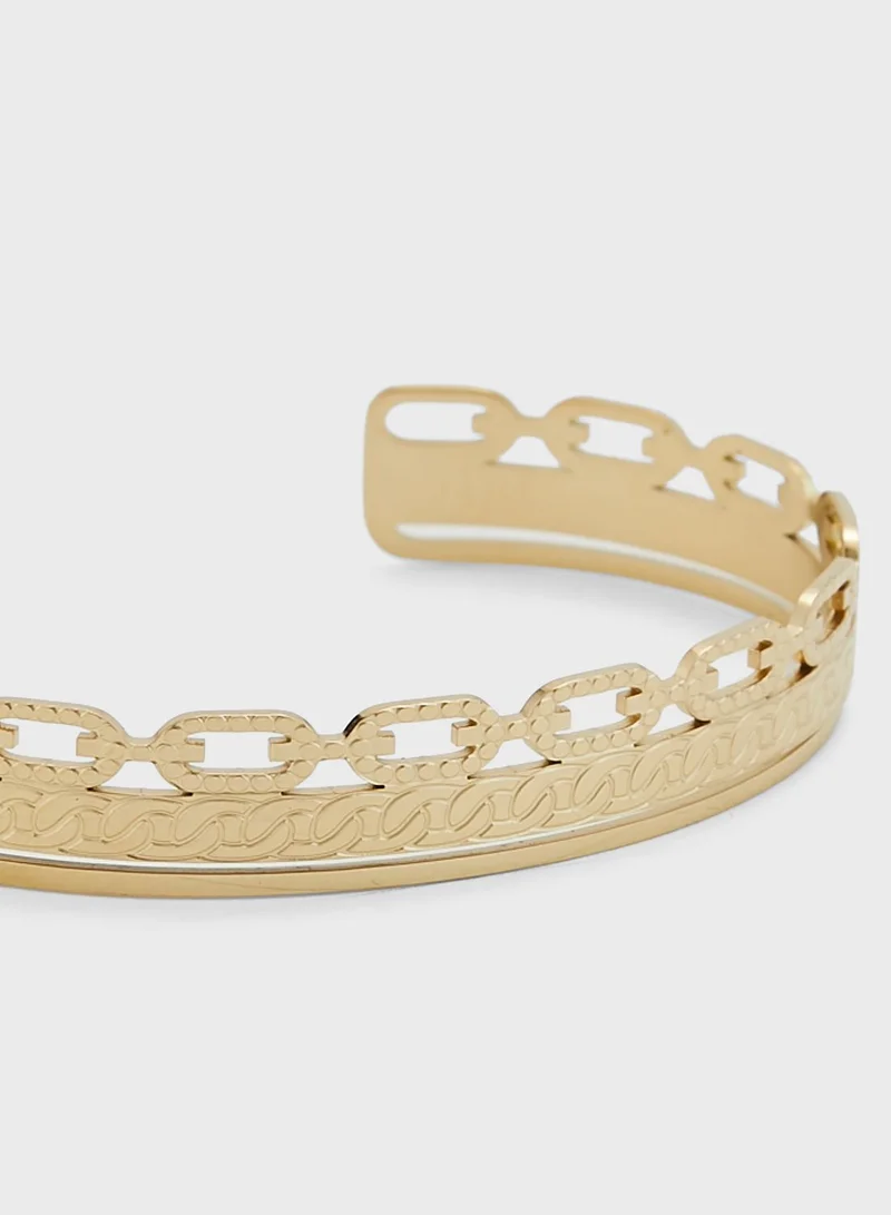 Lady Mauve Everlee Gold Chain Cuff Bracelet