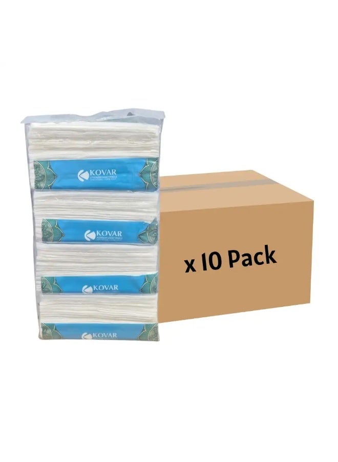 Kovar Stronger 150 Sheets Bulk 10 Pack Hand Tissue- 4 Box