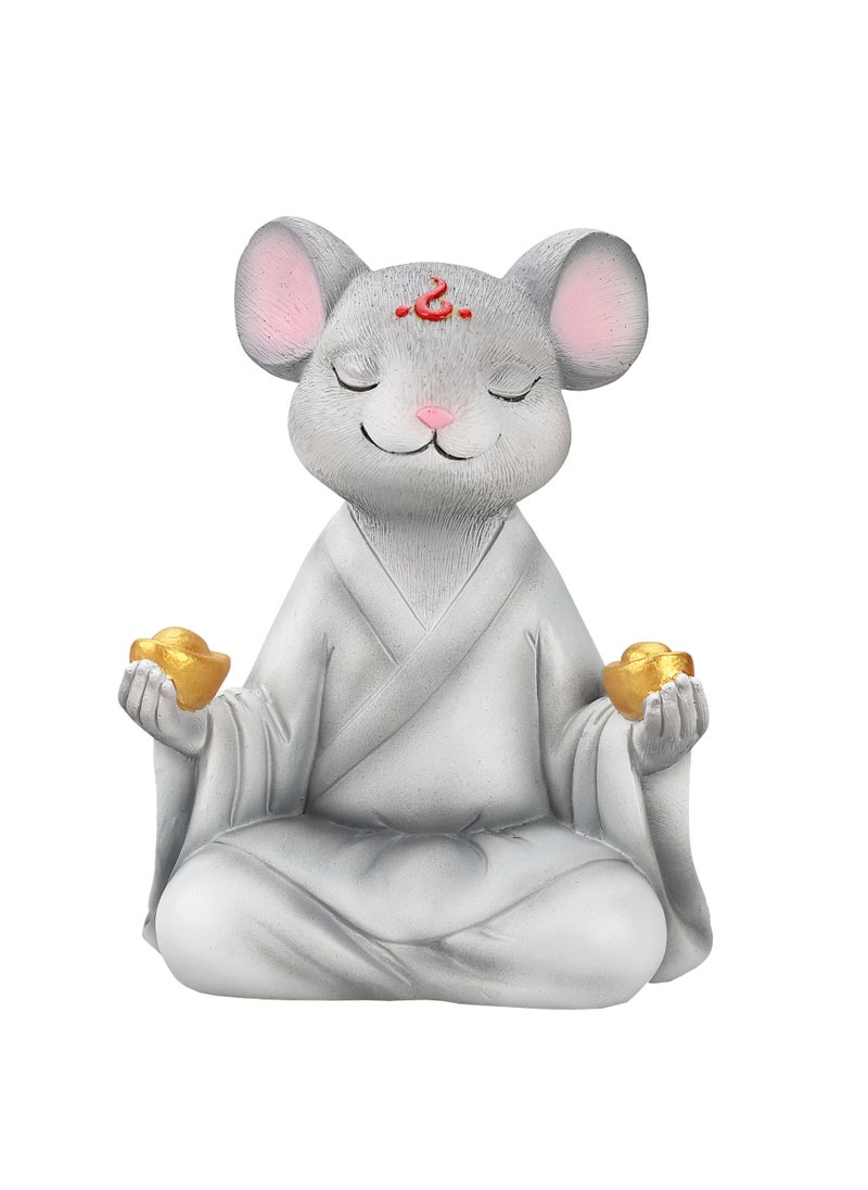 Generic - Mini Zen White Fox Succulent Pot Decor Gray mouse - Image 1
