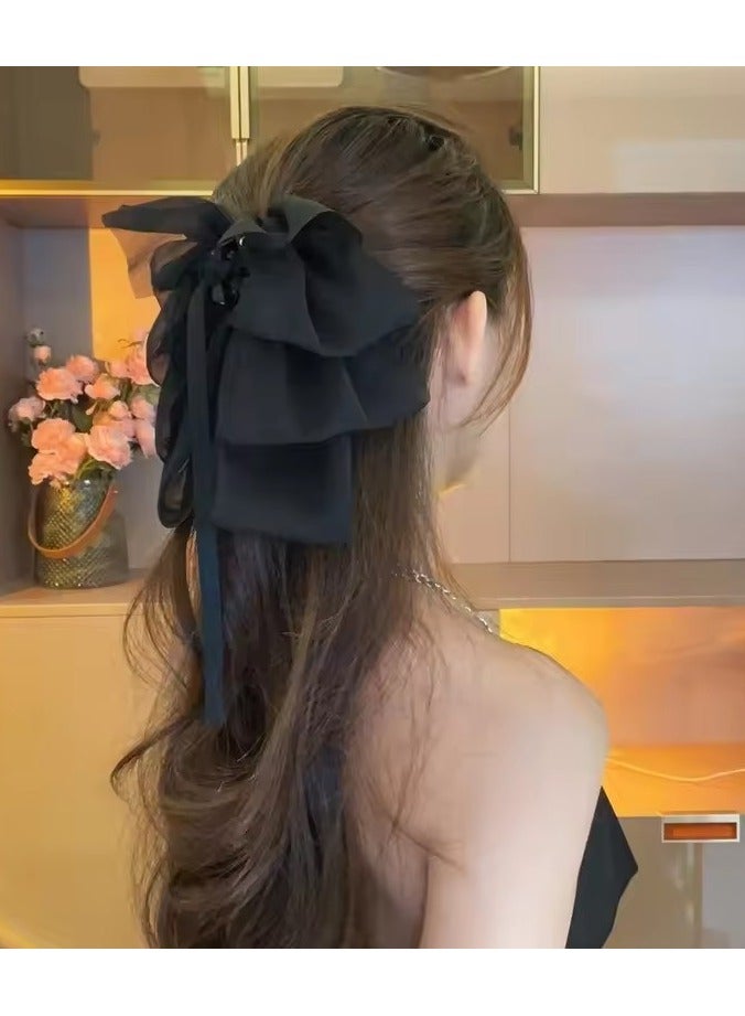 جلوسكي قوس جديد عائم شريط قبضة مقطع بنات أنيقة ذيل الخيل مزيج مخلب مقطع ريترو فاخرة أنثى بطاقة الشعر ملحقات الشعر - Image 2