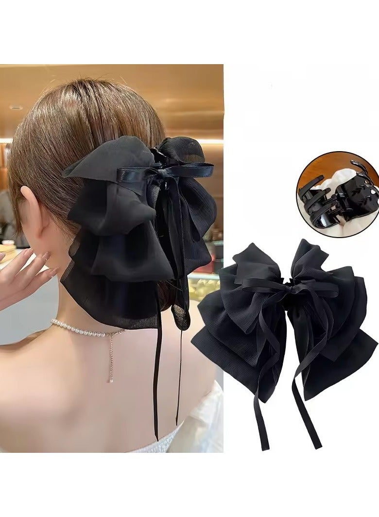 جلوسكي قوس جديد عائم شريط قبضة مقطع بنات أنيقة ذيل الخيل مزيج مخلب مقطع ريترو فاخرة أنثى بطاقة الشعر ملحقات الشعر - Image 3