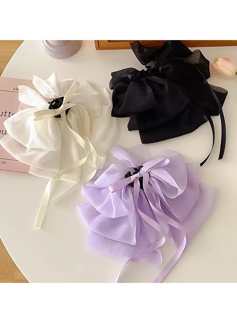 جلوسكي قوس جديد عائم شريط قبضة مقطع بنات أنيقة ذيل الخيل مزيج مخلب مقطع ريترو فاخرة أنثى بطاقة الشعر ملحقات الشعر - Image 4