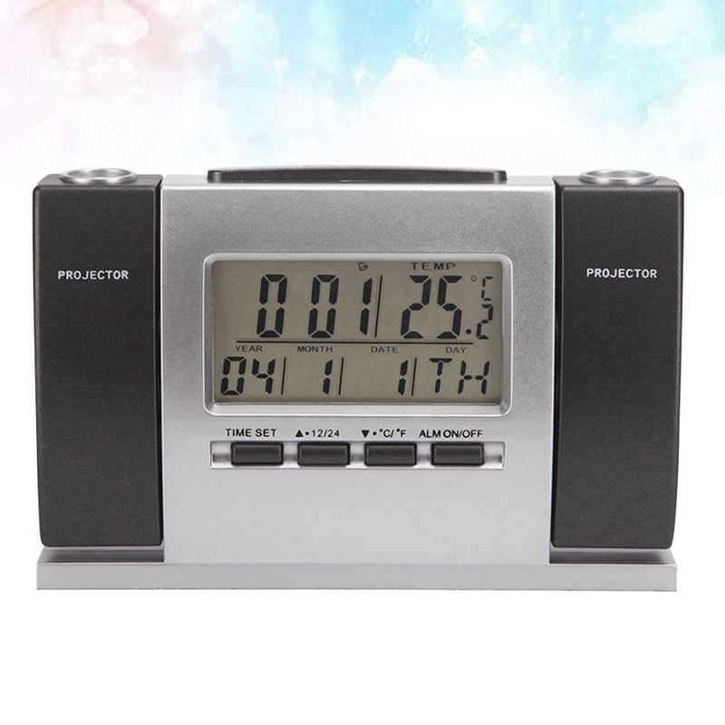 Multifunctional Digital Clock Fashion Indoor Time Temperature Projection Alarm Clock without Battery - Image 3