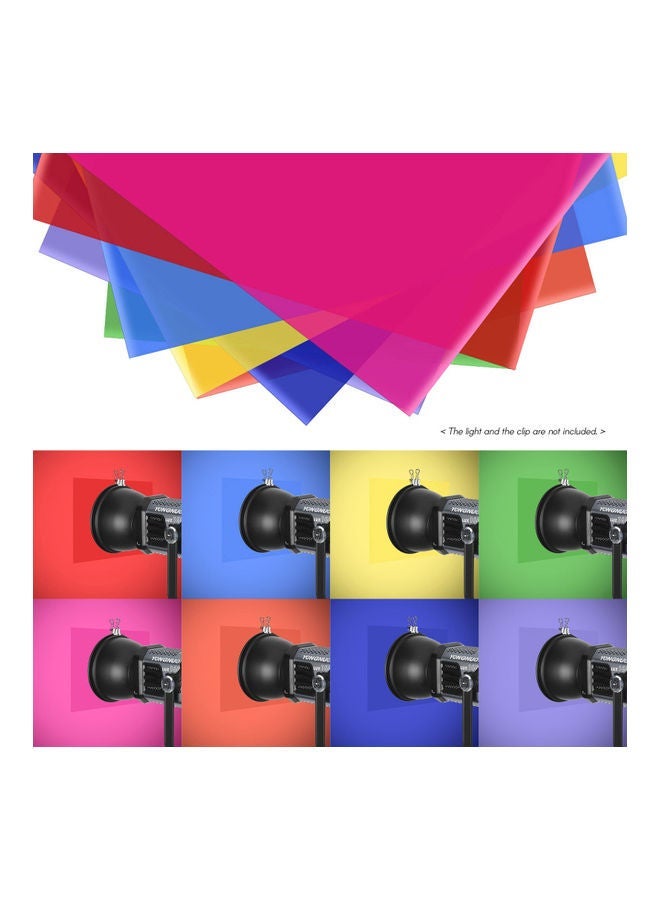 NIBEMINENT 8-Piece Gel Lighting Filter Set Multicolour - Image 3