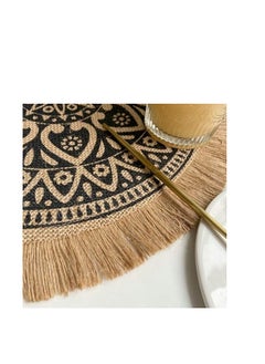 Set of 6 Round Braided Placemats with Tassels – Beige Winter & Fall Dining Table Mats, Stylish and Functional, Perfect for Kitchen and Plates, 38 x 38 cm - pzsku/Z2F1DDC4D56C3E5206562Z/45/_/1736929355/e661766d-a1ea-458b-9c22-cb555339f384