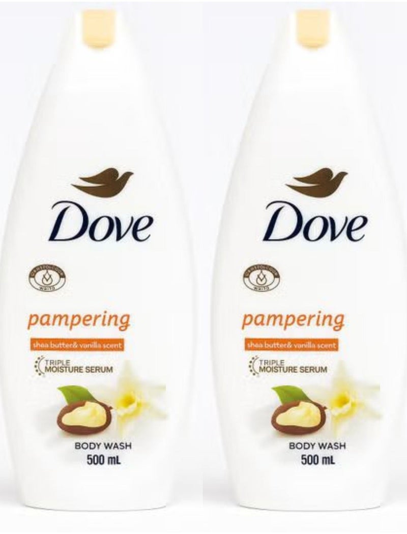 دوف غسول الجسم بزبدة الشيا والفانيليا الدافئة - تدليل نقي 500 مل قطعتين - Image 1