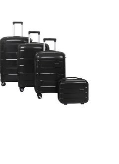 Samsonite Unisex Spinner Luggage Set - 4 Pieces - Black. Made of unbreakable polypropylene.