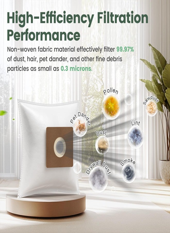 إزينلايف عبوة من 20 كيس مكنسة كهربائية NEN170 متوافقة مع مكنسة كهربائية Eureka NEN170 ذات الكيس، أكياس غبار مكنسة كهربائية Eureka البديلة المتخصصة، باللون الأبيض - Image 5