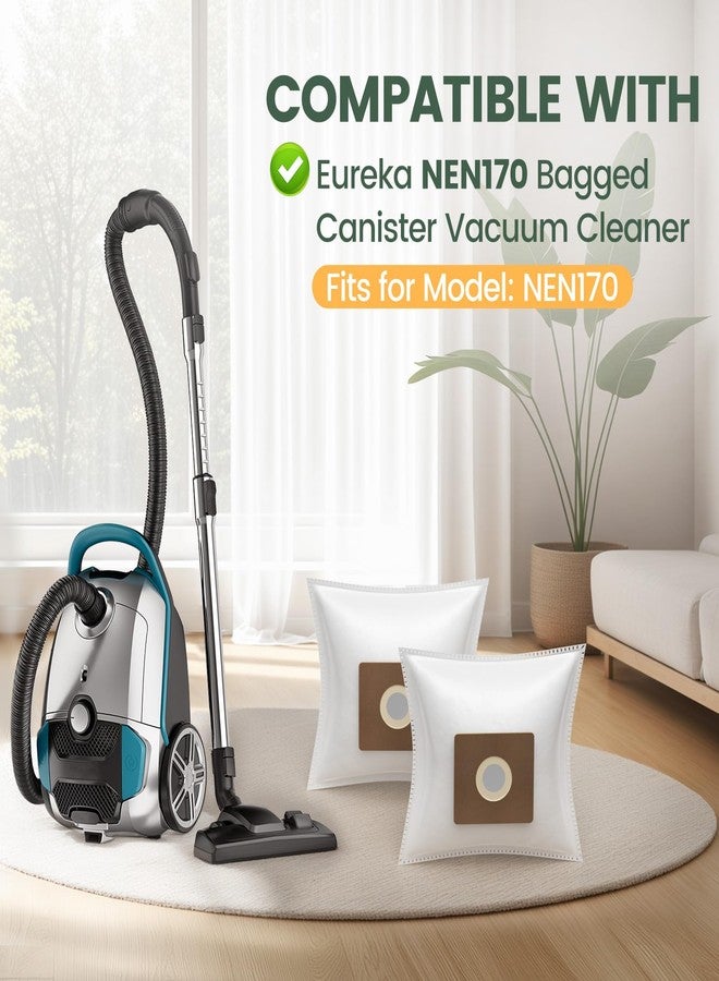 إزينلايف عبوة من 20 كيس مكنسة كهربائية NEN170 متوافقة مع مكنسة كهربائية Eureka NEN170 ذات الكيس، أكياس غبار مكنسة كهربائية Eureka البديلة المتخصصة، باللون الأبيض - Image 2