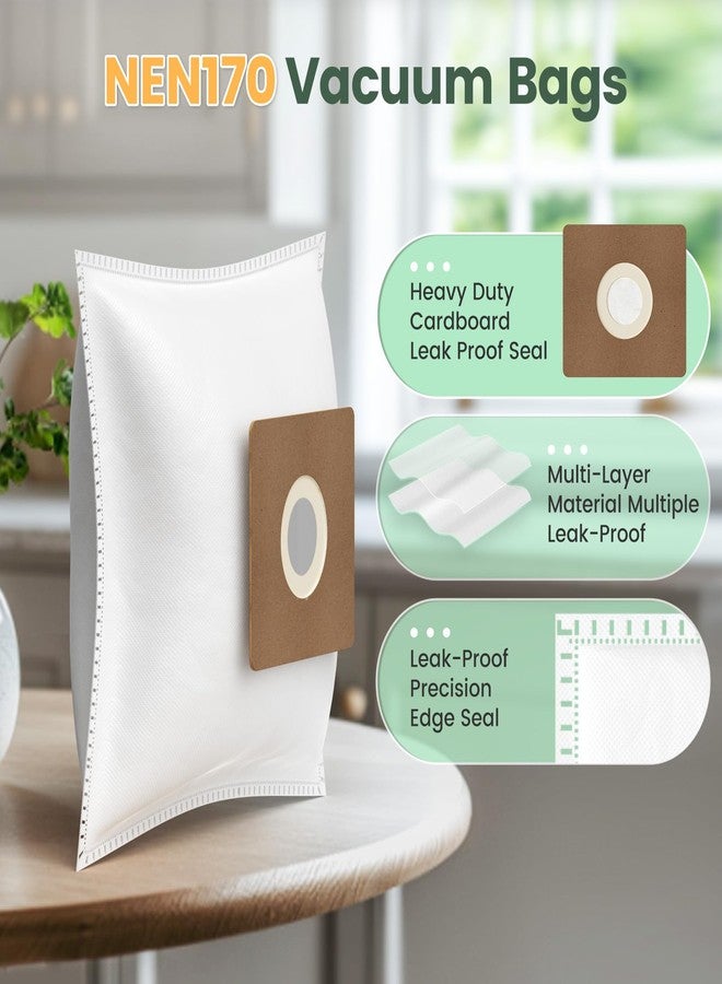 إزينلايف عبوة من 20 كيس مكنسة كهربائية NEN170 متوافقة مع مكنسة كهربائية Eureka NEN170 ذات الكيس، أكياس غبار مكنسة كهربائية Eureka البديلة المتخصصة، باللون الأبيض - Image 3