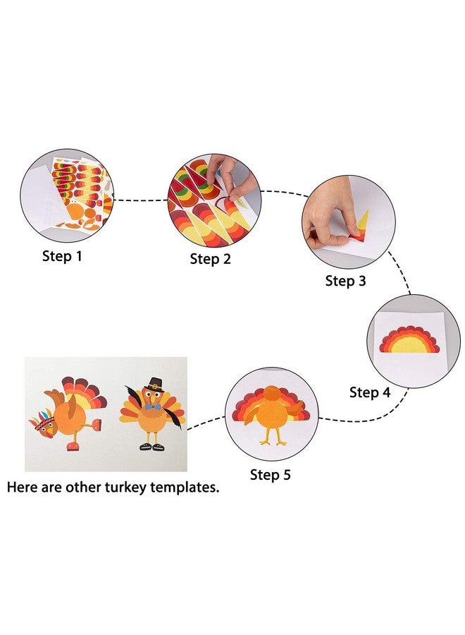 Moon Boat 52pcs Thanksgiving Crafts for Kids, Make-A-Turkey Stickers Party Games/Favors/Supplies(Small Size) - Image 5