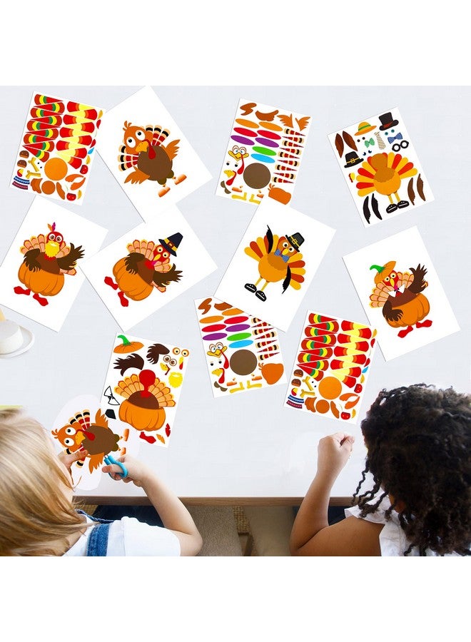 Moon Boat 52pcs Thanksgiving Crafts for Kids, Make-A-Turkey Stickers Party Games/Favors/Supplies(Small Size) - Image 4