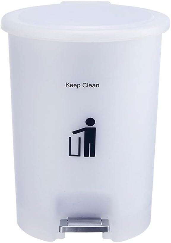 MIXEN Trash Can Slim Waste Basket with Handles 2 Gallon 9 Liter Plastic Garbage Container Bin for Bathroom Bedroom Kitchen Home Office Dorm Kids Room - Image 1