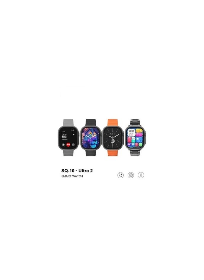 Haino Teko - Haino Teko Germany SQ10 Ultra 2 AMOLED Display Smart Watch With 4 Spair Strap and Wireless Charger for Gents and Boys Black - Image 1