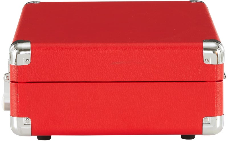 Crosley CR8005DP-RE1 Cruiser Plus Vintage 3-Speed Bluetooth in/Out Suitcase Vinyl Record Player Turntable, Red - Image 5