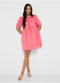 Ginger Bow Tie Up Detail Dress  - Image 4